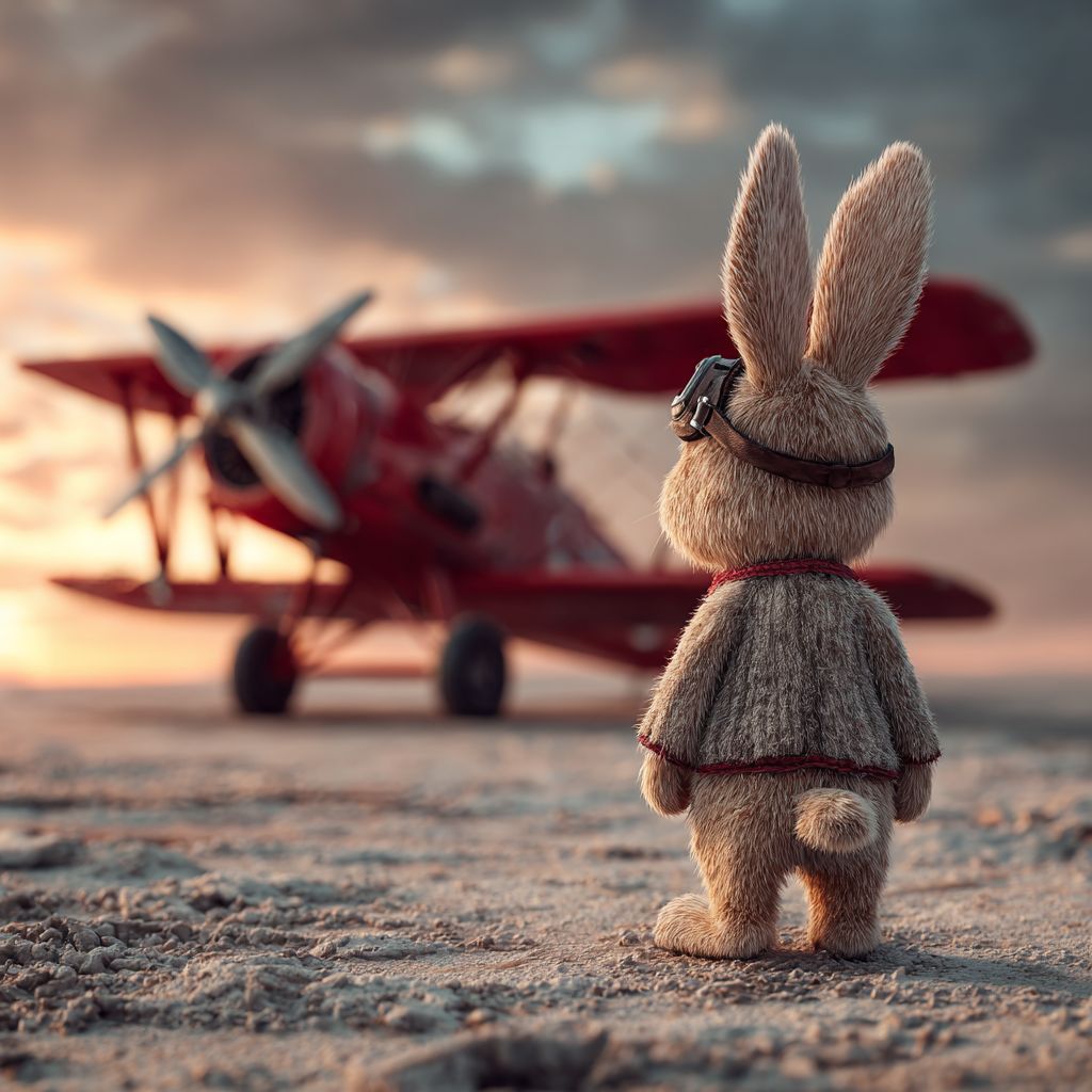 Bunny mascot in pilot outfit ready for Aviator game at 85222 BET Casino