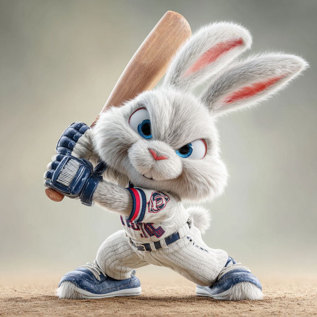 Bunny mascot playing baseball representing sports betting at 85222 BET Casino